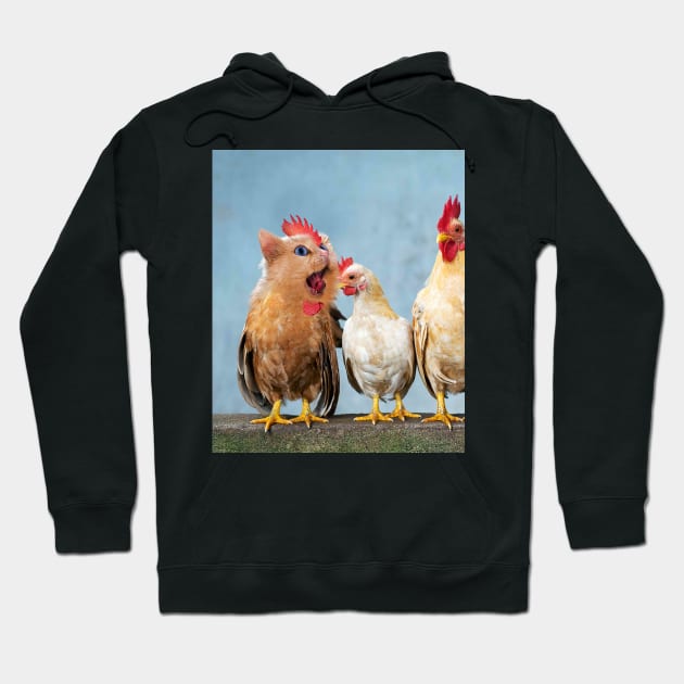 Chickitten Chicat Cat Chicken Hybrid Hoodie by Random Galaxy